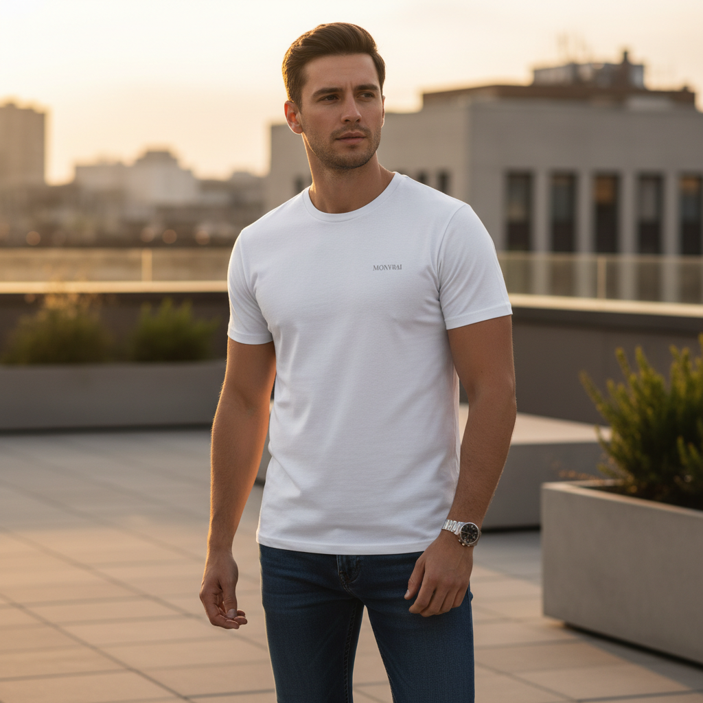 MONVRAI Embroidered Essential Tee